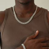 10MM CUBAN CHAIN VVS MOISSANITE - S925 SILVER - STATEMENT POWER PIECE