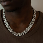 Clazoire 15mm Pig Nose Cuban chain, lab-grown diamonds in bold Cuban link design – Clazoire luxury jewellery