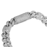 15mm Pig Nose Cuban chain in VVS moissanite, S925 silver – iconic statement design by Clazoire