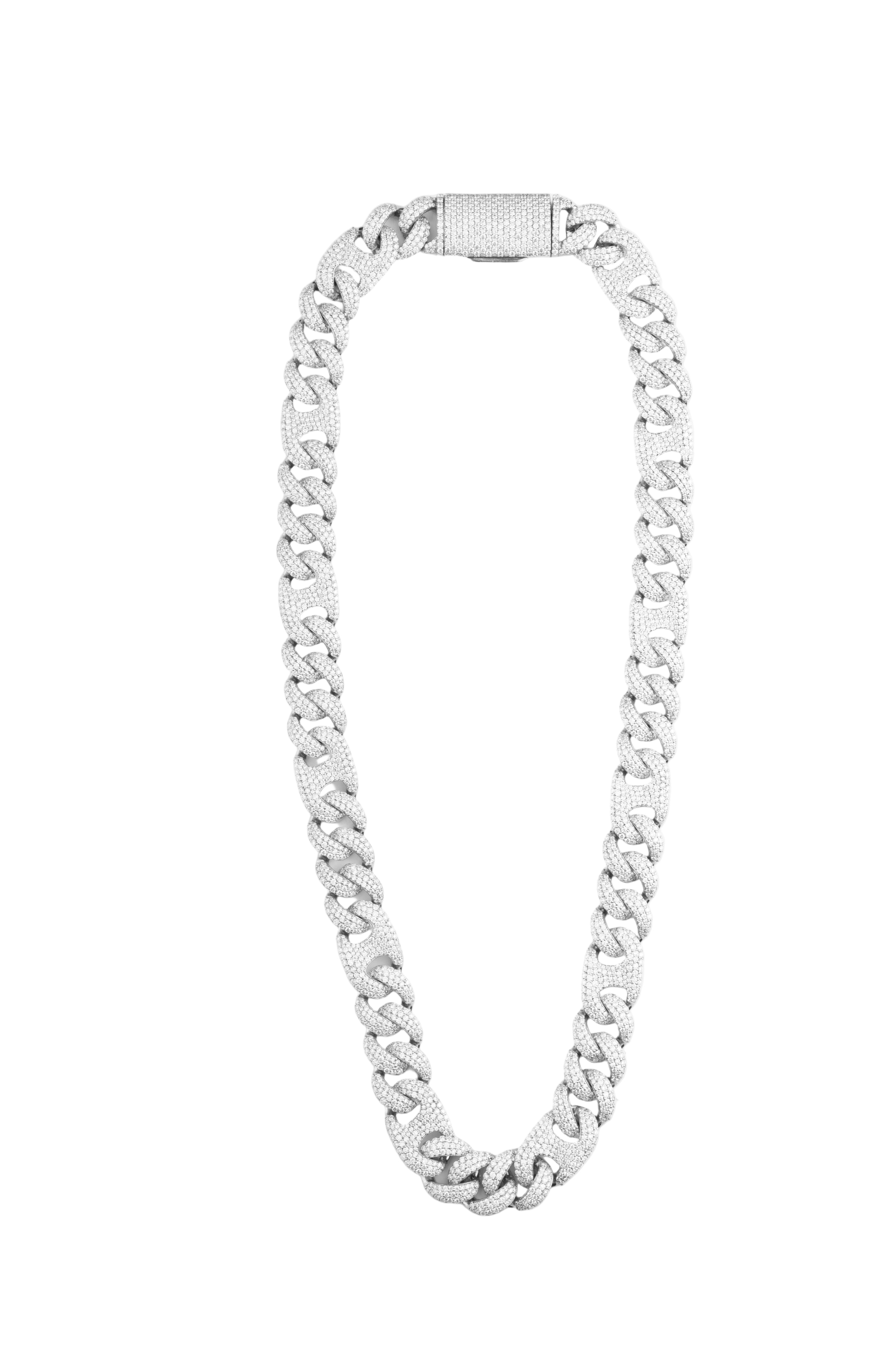 Clazoire 15mm Pig Nose Cuban chain, lab-grown diamonds in bold Cuban link design – Clazoire luxury jewellery