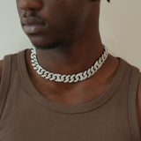 Clazoire 15mm Pig Nose Cuban chain, lab-grown diamonds in bold Cuban link design – Clazoire luxury jewellery