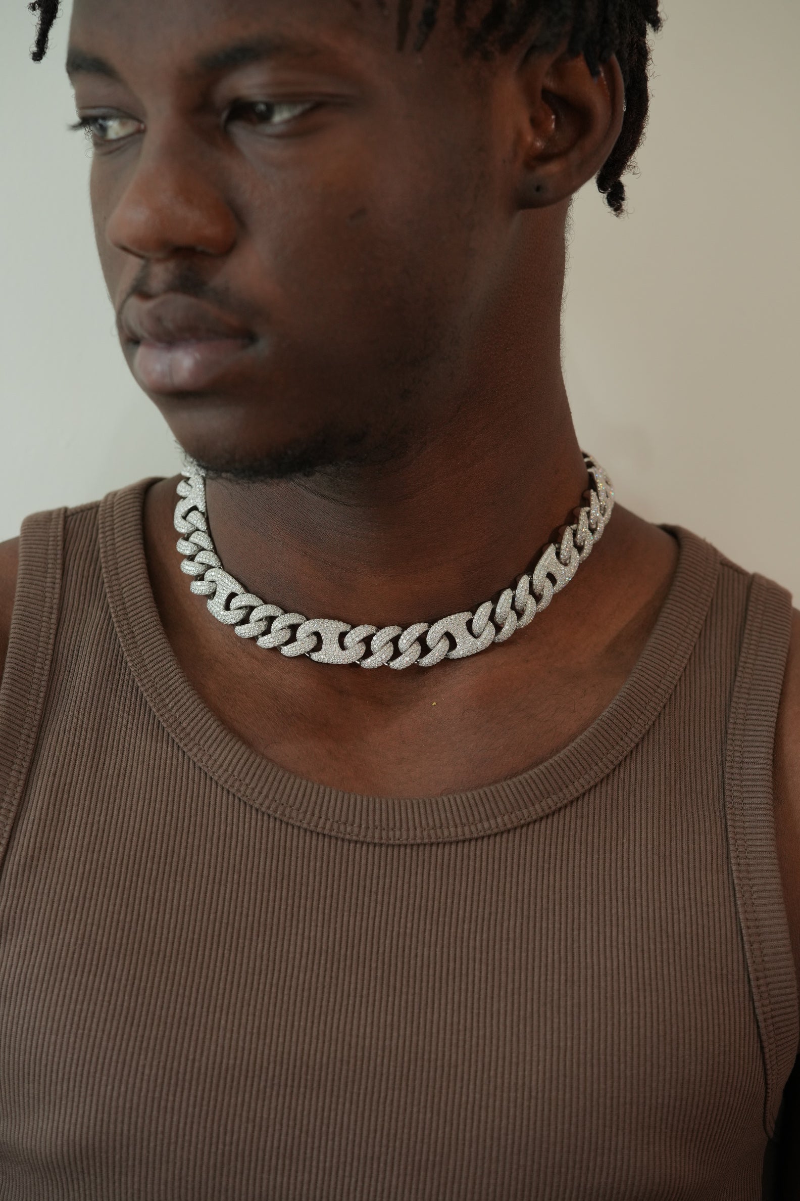Clazoire 15mm Pig Nose Cuban chain, lab-grown diamonds in bold Cuban link design – Clazoire luxury jewellery