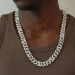 Clazoire 15mm Pig Nose Cuban chain, lab-grown diamonds in bold Cuban link design – Clazoire luxury jewellery