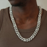 Clazoire 15mm Pig Nose Cuban chain, lab-grown diamonds in bold Cuban link design – Clazoire luxury jewellery