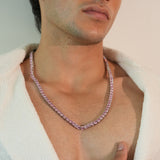 PINK VVS MOISSANITE TENNIS CHAIN – BLUSH FIRE COLLECTION