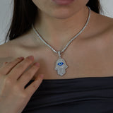 HAMSA EVIL EYE PENDANT LAB - GROWN DIAMOND – DIVINE SHIELD IN 14K SOLID GOLD