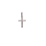 BAGUETTE CROSS PENDANT MOISSANITE – S925 SILVER WITH 14K WHITE GOLD PLATING