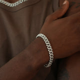 10MM CUBAN BRACELET VVS MOISSANITE - S925 SILVER - STATEMENT POWER PIECE