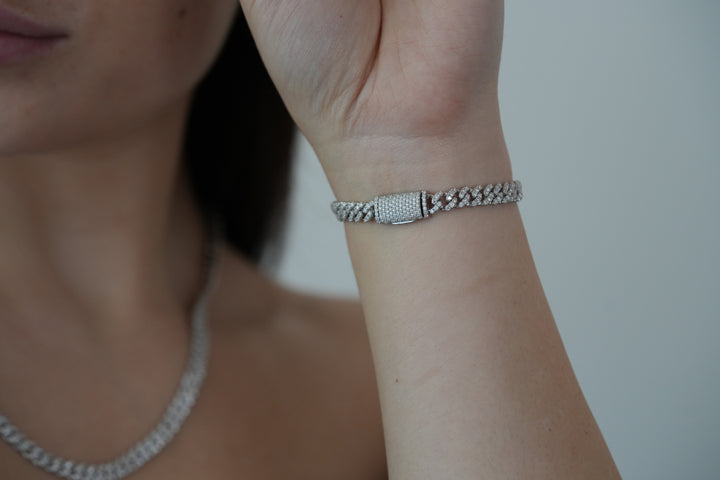 6MM CUBAN BRACELET VVS MOISSANITE - S925 SILVER - SLEEK PREMIUM DESIGN