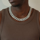 18MM CUBAN CHAIN VVS MOISSANITE - S925 SILVER - MAXIMUM IMPACT LUXURY