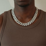 18MM CUBAN CHAIN VVS MOISSANITE - S925 SILVER - MAXIMUM IMPACT LUXURY