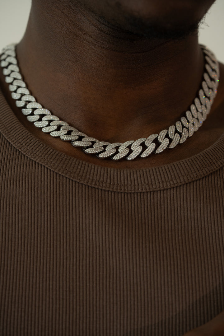 18MM CUBAN CHAIN LAB GROWN DIAMOND - SUPREME AUTHORITY SYMBOL