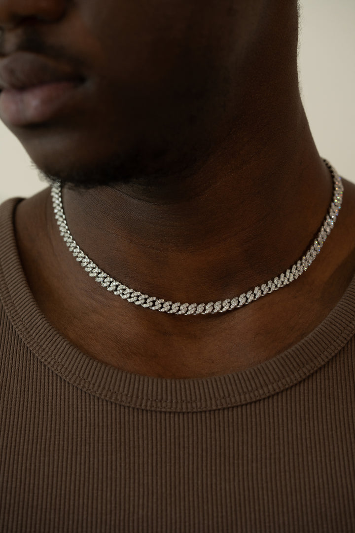 6MM CUBAN CHAIN VVS MOISSANITE - S925 SILVER - SLEEK PREMIUM DESIGN