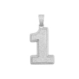 NUMBER 1 PENDANT MOISANNITE – S925 SILVER WITH 14K WHITE GOLD PLATING
