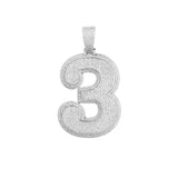 NUMBER 3 PENDANT MOISANNITE – S925 SILVER WITH 14K WHITE GOLD PLATING