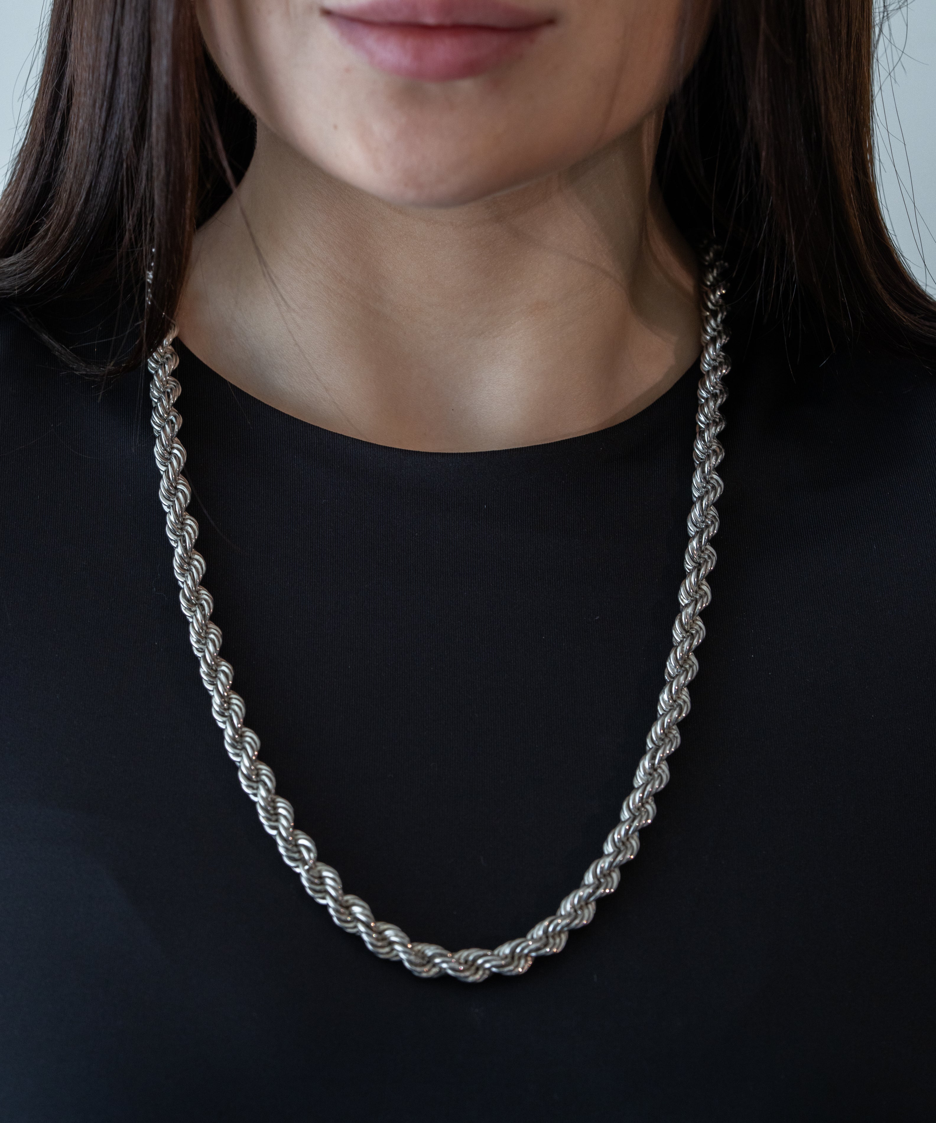 MOISSANITE Clasp 14k White Gold Plated Stainless Steel Rope Chain 18-30 or Bracelet 7.5 or 8 MOISSANITE Clasp 14k White Gold Plated Stainless Steel Rope Chain 18-30 or Bracelet 7.5 or 8