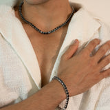 BLACK GUN TENNIS BRACELET - MIDNIGHT VVS MOISSANITE COLLECTION