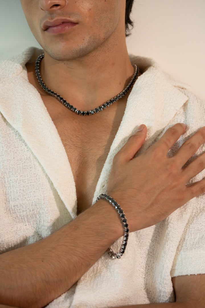 BLACK VVS MOISSANITE TENNIS BRACELET – SHADOW FIRE COLLECTION