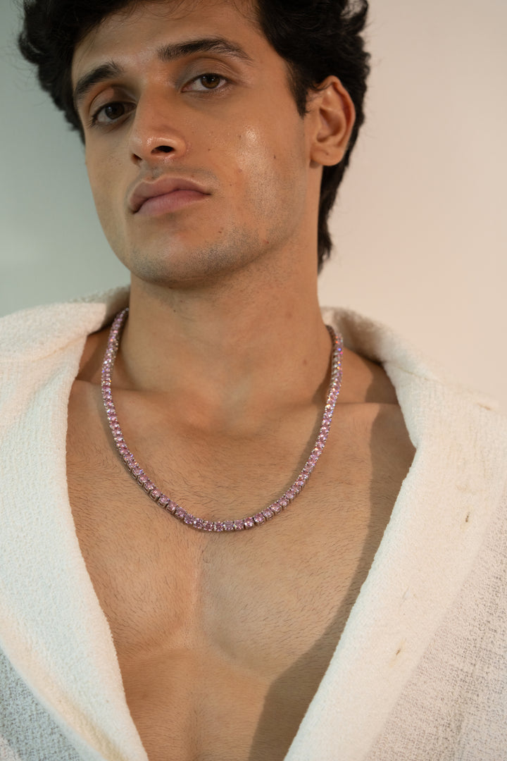PINK VVS MOISSANITE TENNIS CHAIN – BLUSH FIRE COLLECTION